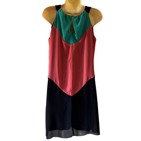 EnFocus Studio Size 4 Sleeveless Color Block Dress Retro Vibe Summer - Picture 3 of 9